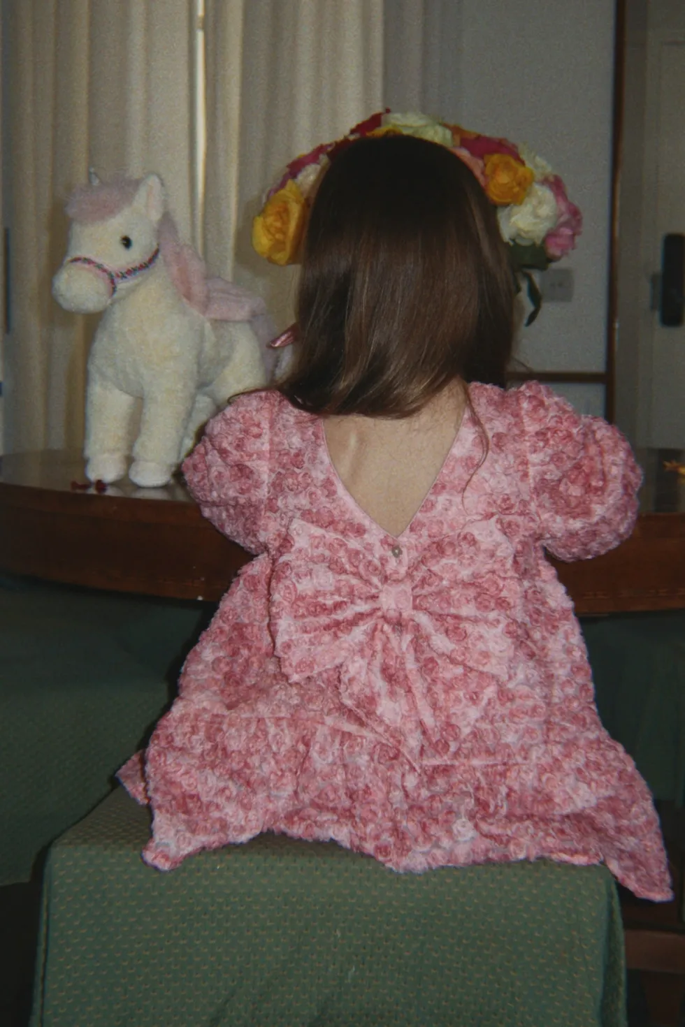 ALLY LONG SLEEVE FLOWER DRESS - veiled rose