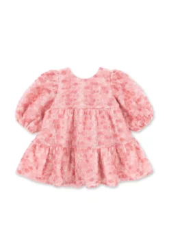 ALLY LONG SLEEVE FLOWER DRESS - veiled rose