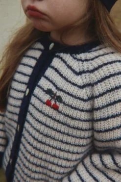 BARLI CARDIGAN - navy stripe