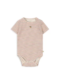Basic Kortærmet Body - stripe tricolore petit