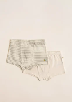 BASIC 2 PACK BOXERS - tea stripe/buttercream