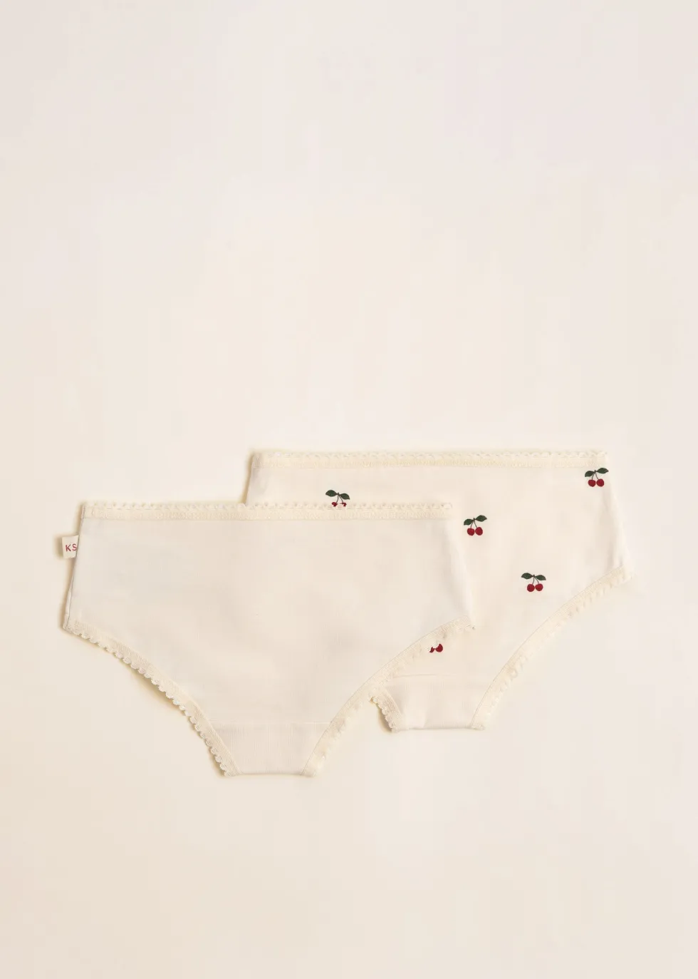 BASIC 2 PACK GIRL UNDERPANTS GOTS - cherry/pearled ivory