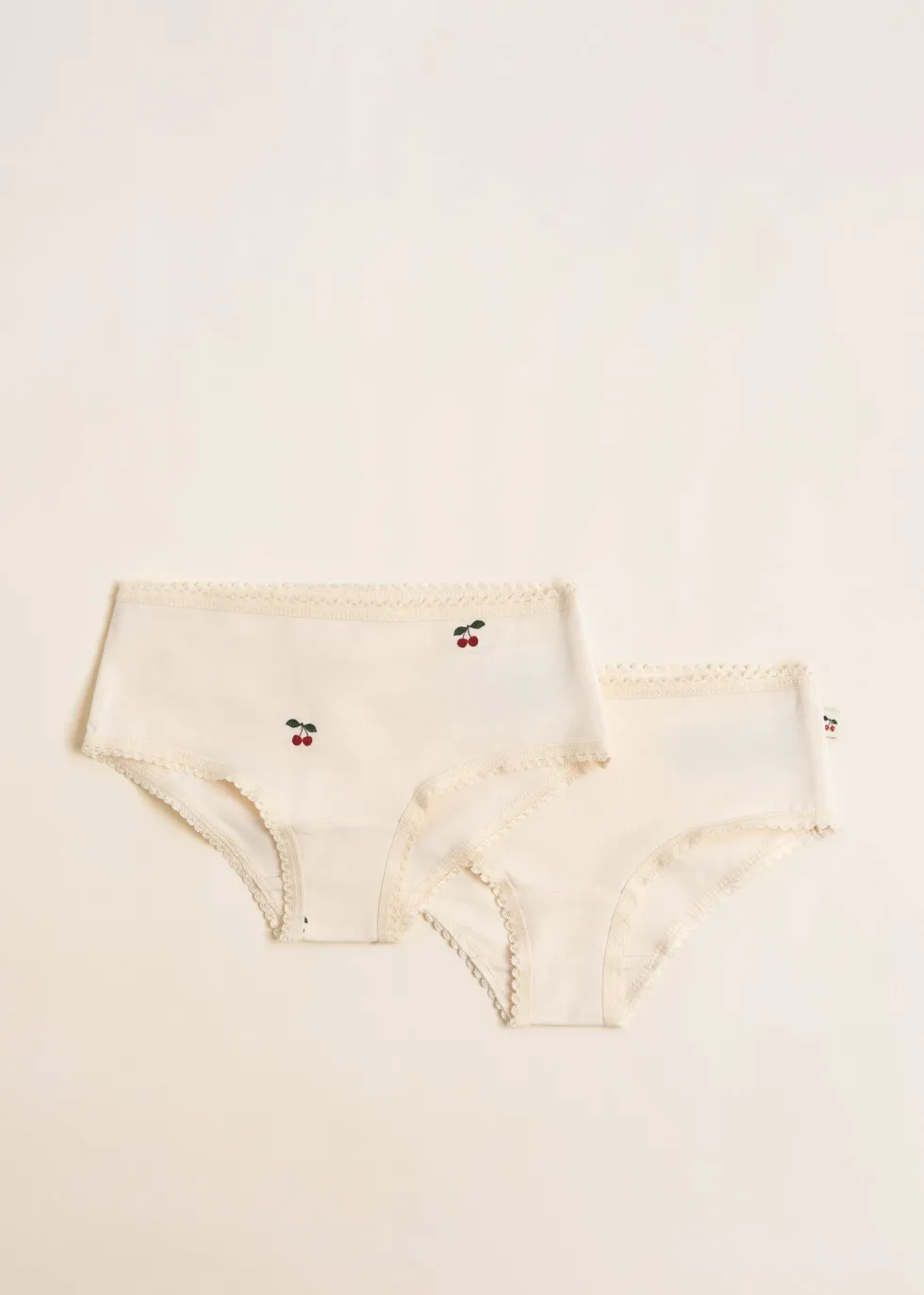 BASIC 2 PACK GIRL UNDERPANTS GOTS - cherry/pearled ivory
