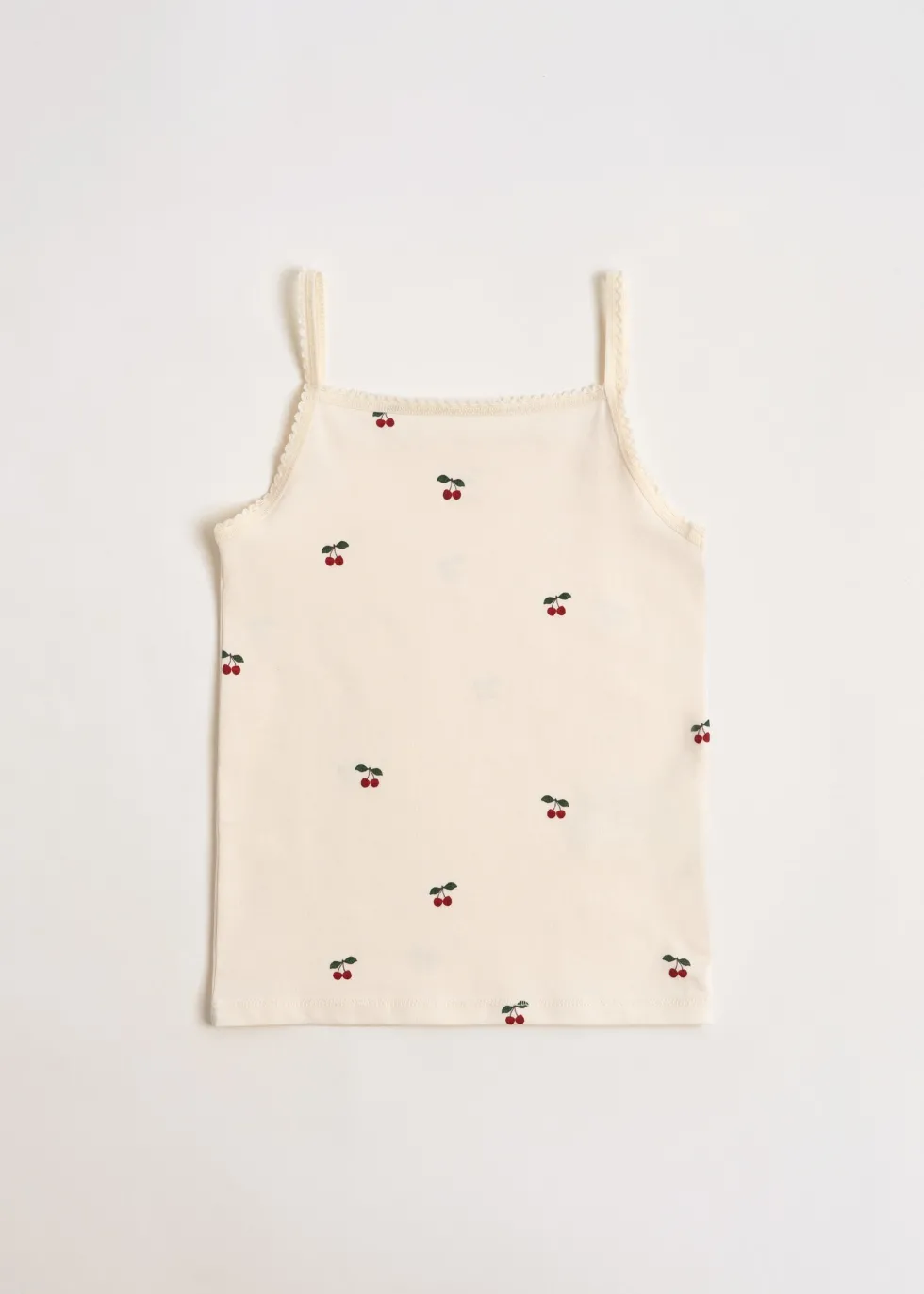 BASIC 2 PACK STRAP TOPS GOTS - cherry/pearled ivory