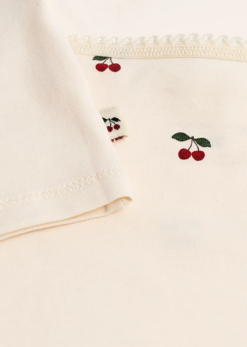 BASIC 2 PACK STRAP TOPS GOTS - cherry/pearled ivory
