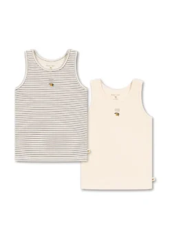 BASIC 2-PAK TANKTOPPE - blue stripe