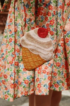 BEADED ICE CREAM SHOULDER BAG - multi