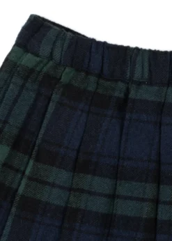 CHECKY PLEAT SKIRT - green check