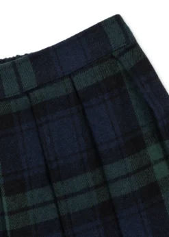 CHECKY PLEAT SKIRT - green check