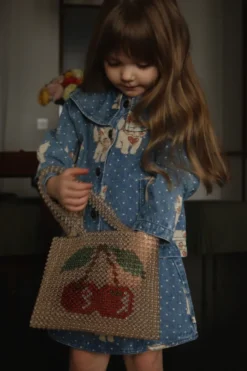 CHERRY PERLA HAND BAG - cherry