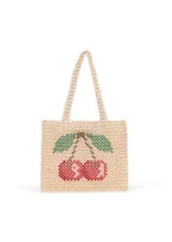 CHERRY PERLA HAND BAG - cherry