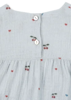 COCO ROMPER - cherry blue coeur