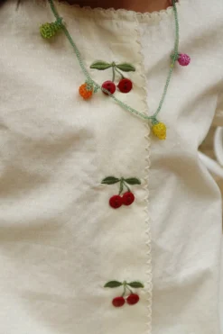 Evia Cherry Kjole - cloud cream