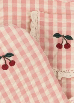 Forklæde sæt - cherry check