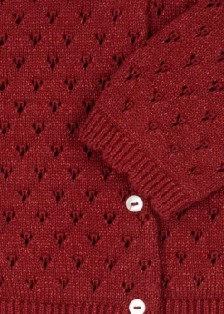 Holiday Cardigan - red dahlia