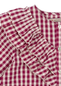 Kim bluse - sangria/butter check