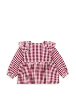 Kim bluse - sangria/butter check