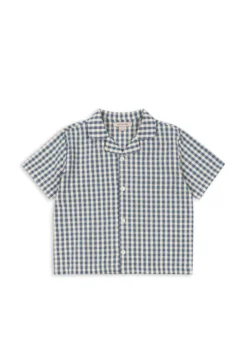 Kim kortærmet skjorte - captains blue check
