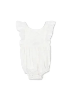 Lacey romper - optic white
