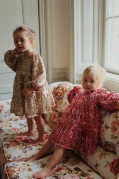 Lila kjole - gold glitter