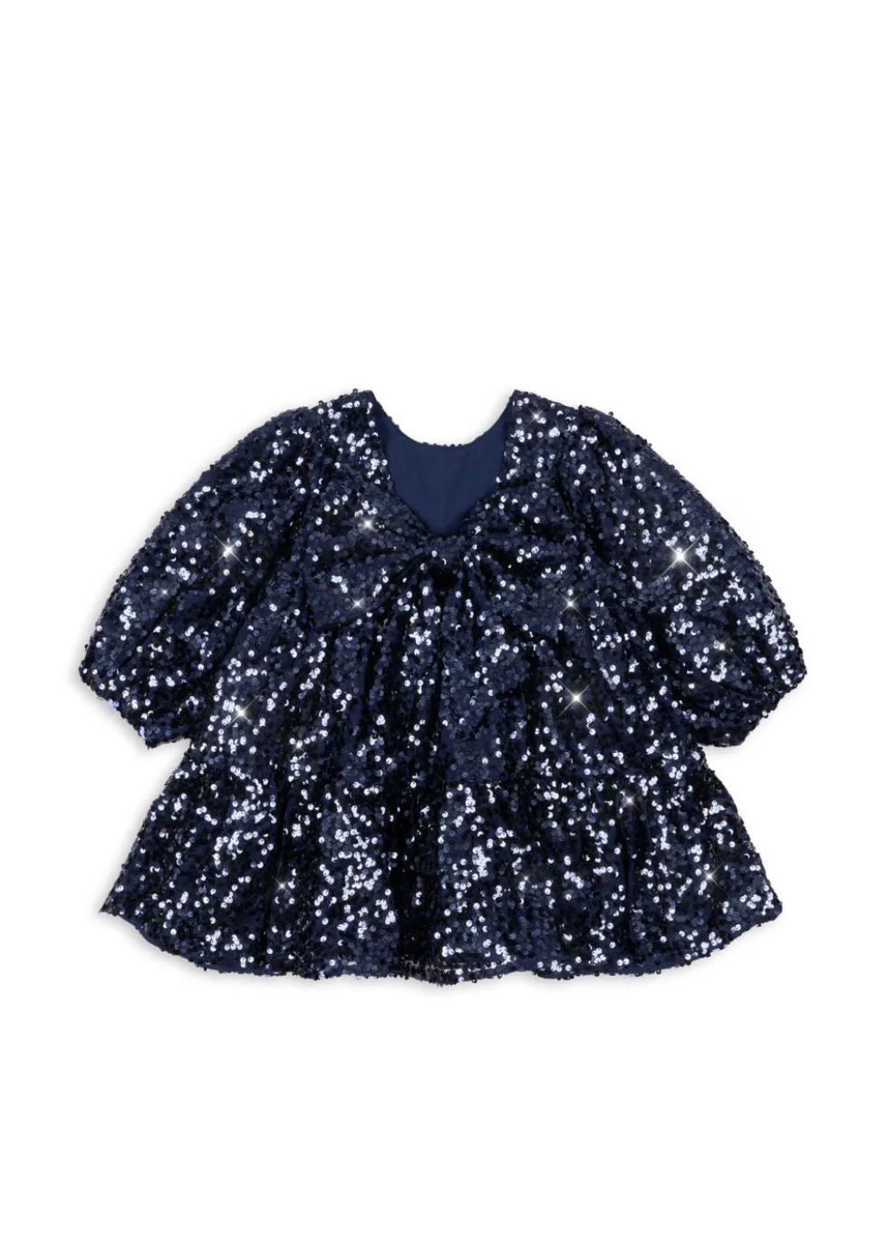 LILA SEQUINS BOW DRESS - total eclipse