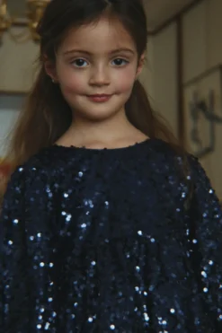 LILA SEQUINS BOW DRESS - total eclipse