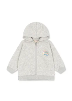 LOU PAILLET ZIP HÆTTETRØJE - grey melange