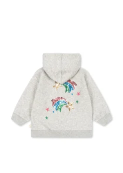 LOU PAILLET ZIP HÆTTETRØJE - grey melange