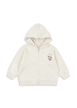 Loupy Zip Hættetrøje - off white melange