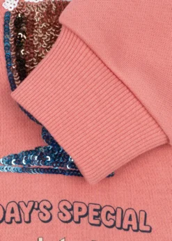 LOU SEQUIN SWEAT SHIRT - peach blossom