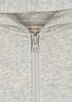 LOU ZIP HÆTTETRØJE - grey melange