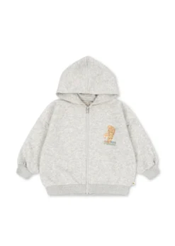 LOU ZIP HÆTTETRØJE - grey melange