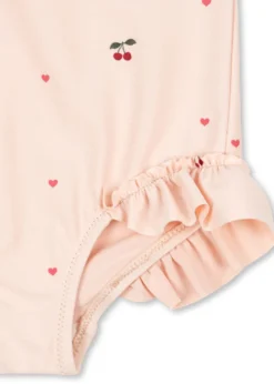 MERLE LANGÆRMET BADEDRAGT - cherry coeur rose