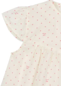 PACEY KORTÆRMET BLUSE - cherry dot
