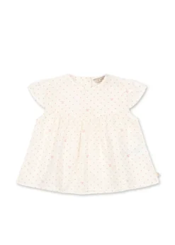 PACEY KORTÆRMET BLUSE - cherry dot