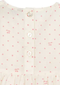 PACEY KORTÆRMET BLUSE - cherry dot
