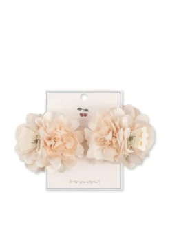 2 PACK FLOWER HÅRKLIPS - eggnog