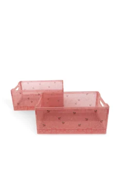 2 PACK GLITTER STORAGE BOX - sparkling blush