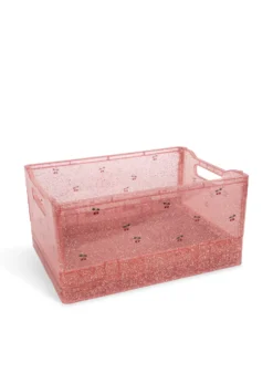 2 PACK GLITTER STORAGE BOX - sparkling blush
