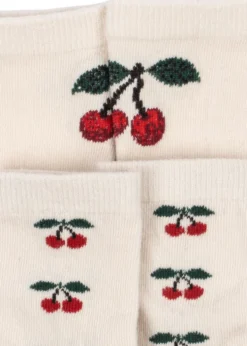 2 PACK JACQUARD CHERRY STRØMPER - cherry mix