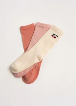 3 PACK JACQUARD SOCKS - cherry mix