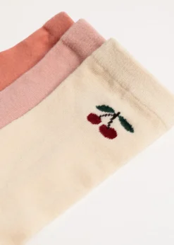 3 PACK JACQUARD SOCKS - cherry mix