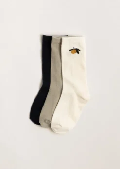 3 PACK JACQUARD SOCKS - lemon mix