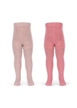 2 PACK RIB GLITTER TIGHTS - rose mix