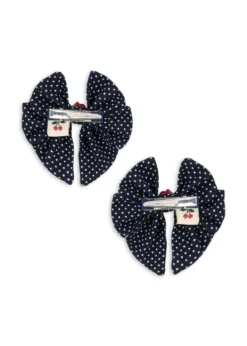 2 PACK ROSE ROUGE BOW HAIR CLIP - dot nuit