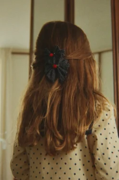 2 PACK ROSE ROUGE BOW HAIR CLIP - dot nuit
