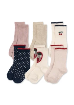 6 PACK SOCKS - multi glitter