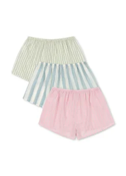 3 Pak Asli Mommy Shorts - basil/orchid/bleu stripe