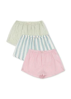 3 Pak Asli Mommy Shorts - basil/orchid/bleu stripe