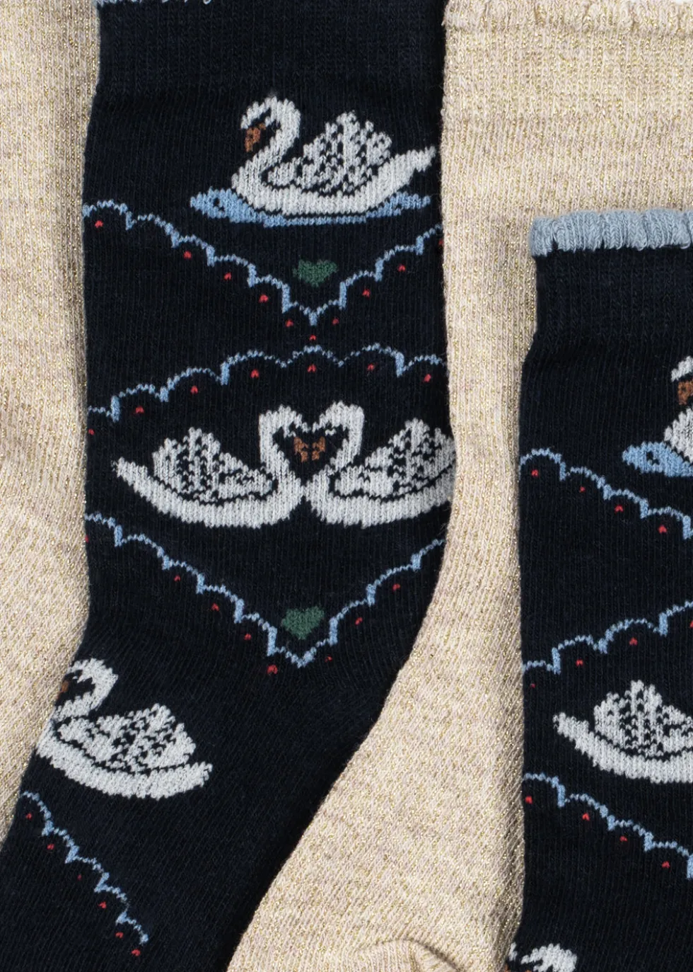 2 PAK JACQUARD SWAN SOKKER - navy/off white